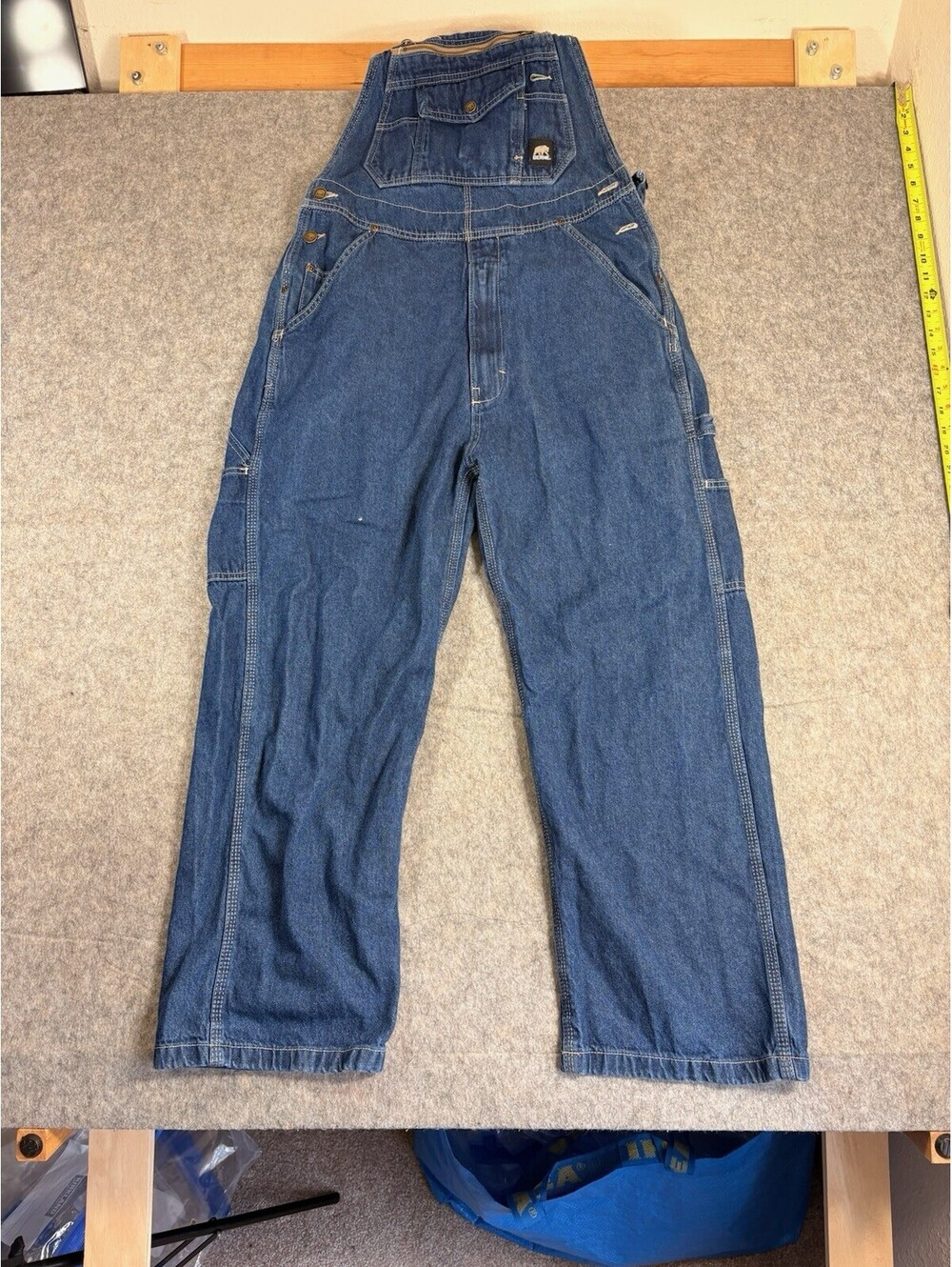 Berne Bib Overalls Mens XL Blue Denim Carpenter Workwear Utility